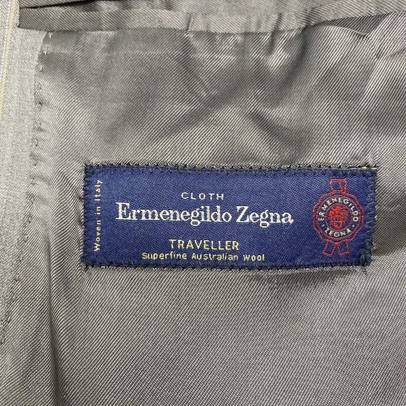 Ermenegildo Zegna Men's 44 Regular Traveller Gray Striped Wool Silk Blend Blazer - Picture 3 of 4